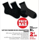 Lot de 3 paires de mi-chaussettes femme dans le catalogue Super U