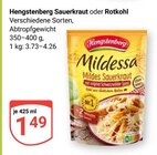 Sauerkraut Angebote von Hengstenberg bei GLOBUS Speyer für 1,49 €
