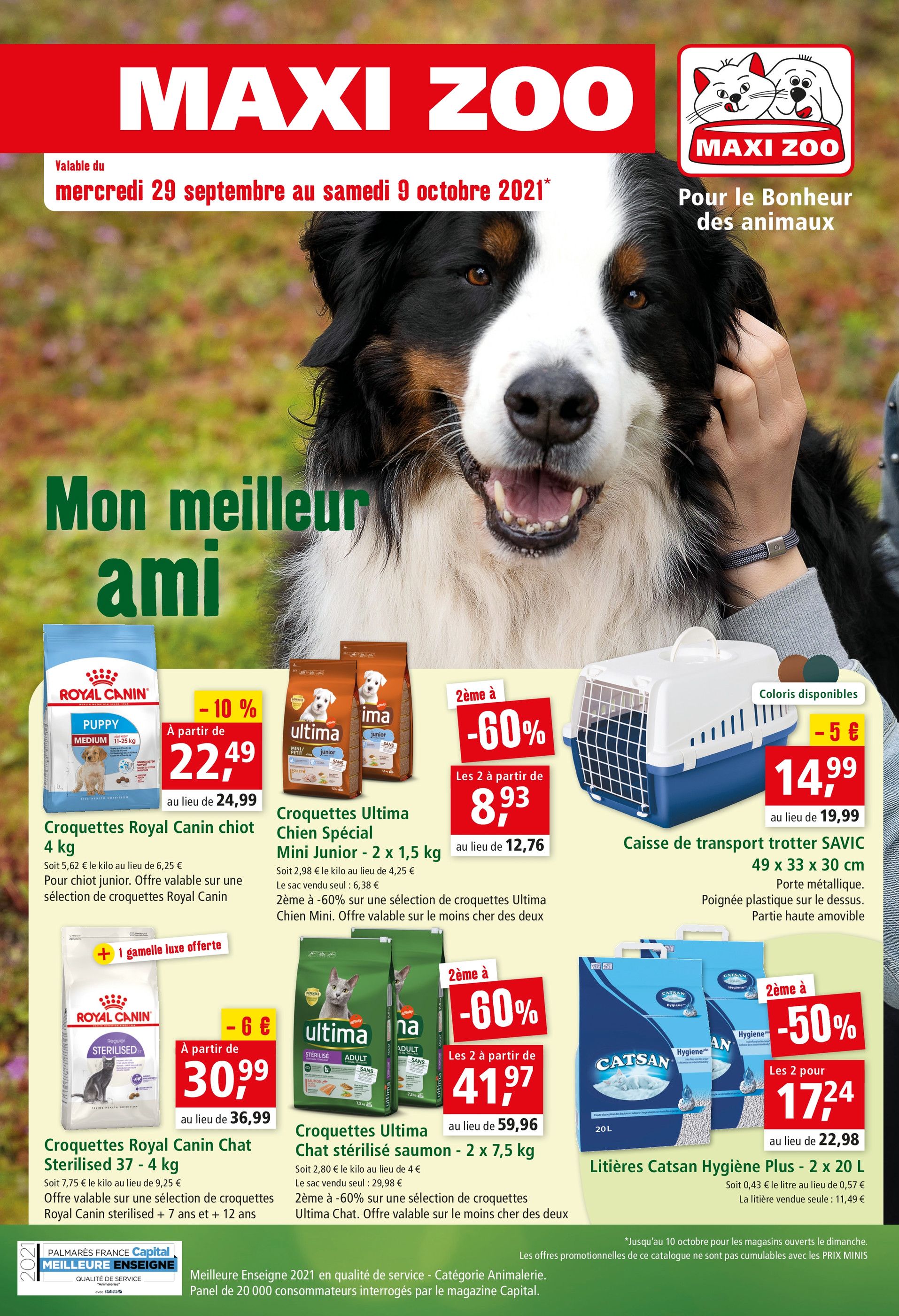 Catalogue Maxi Zoo à Mézy-sur-Seine, avec 12 pages Prospectus Maxi Zoo à Mézy-sur-Seine, "Mon meilleur ami", 12 pages, 29/09/2021 - 09/10/2021