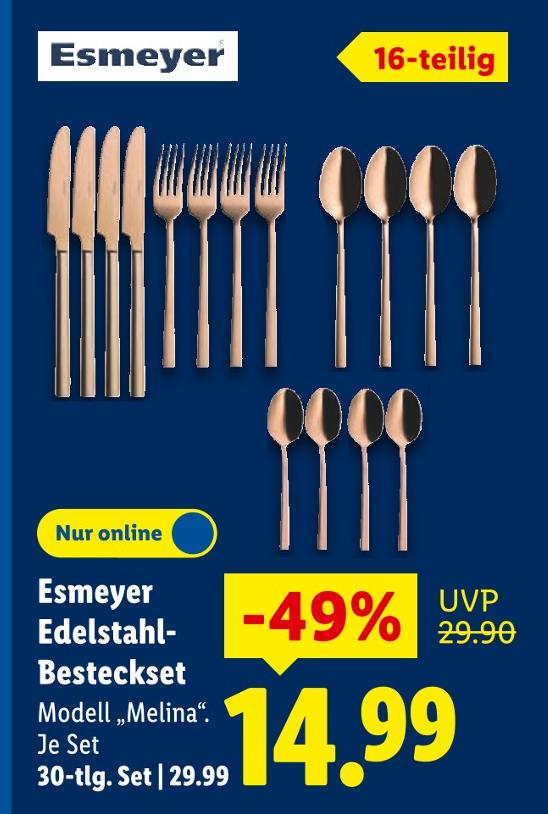 Edelstahl-Besteckset Modell „Melina“