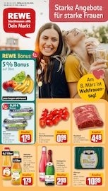 Aktueller REWE Prospekt mit Fleisch, "Dein Markt", Seite 1