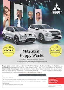 Aktueller Mitsubishi Prospekt (Wilsdruff, 1 Seite zum blättern Mitsubishi Prospekt Mitsubishi Happy Weeks mit 1 Seite