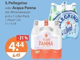 ital. Mineralwasser von S.Pellegrino im aktuellen V-Markt Prospekt für 4,44 €