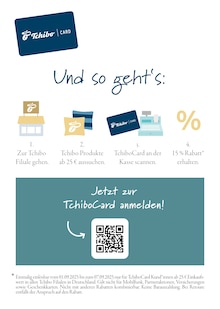 Tchibo im Supermarkt Prospekt der KW 35 "15% GEBURTSTAGSRABATT MIT IHRER TCHIBOCARD!" Aktueller Tchibo im Supermarkt Prospekt "15% GEBURTSTAGSRABATT MIT IHRER TCHIBOCARD!" Seite 2 von 2 Seiten