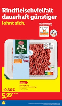 Rindfleisch im Lidl Prospekt "Der Preisführer macht Deutschland dauerhaft günstiger!" mit 38 Seiten (Essen)