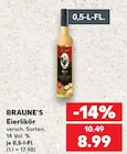 Eierlikör im Angebot bei Kaufland in Halberstadt Eierlikör Angebote von Braune's bei Kaufland Halberstadt für 8,99 €