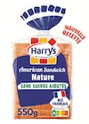 Pain de mie nature American Sandwich sans sucre ajoutés nature - Harrys en promo à 1,07 € chez Intermarché Pain de mie nature American Sandwich sans sucre ajoutés nature - Harrys dans le catalogue Intermarché
