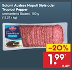 Salami Auslese Napoli Style für 1,99 € bei Netto Marken-Discount im Angebot Salami Auslese Napoli Style im aktuellen Netto Marken-Discount Prospekt
