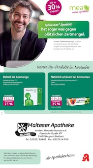 mea - meine apotheke Prospekt der Woche "Unsere November-Angebote" Seite 1, 01.11.2025 bis 30.11.2025 für Bergisch Gladbach Aktueller mea - meine apotheke Prospekt "Unsere November-Angebote" Seite 1 von 4 Seiten für Bergisch Gladbach