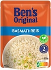 Express Reis oder Basmati Reis von Ben's Original für 1,49 € bei REWE im Angebot Express Reis oder Basmati Reis von Ben's Original im aktuellen REWE Prospekt