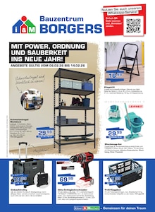 Bauzentrum Borgers Prospekt MIT POWER, ORDNUNG UND SAUBERKEIT INS NEUE JAHR! mit 8 Seiten