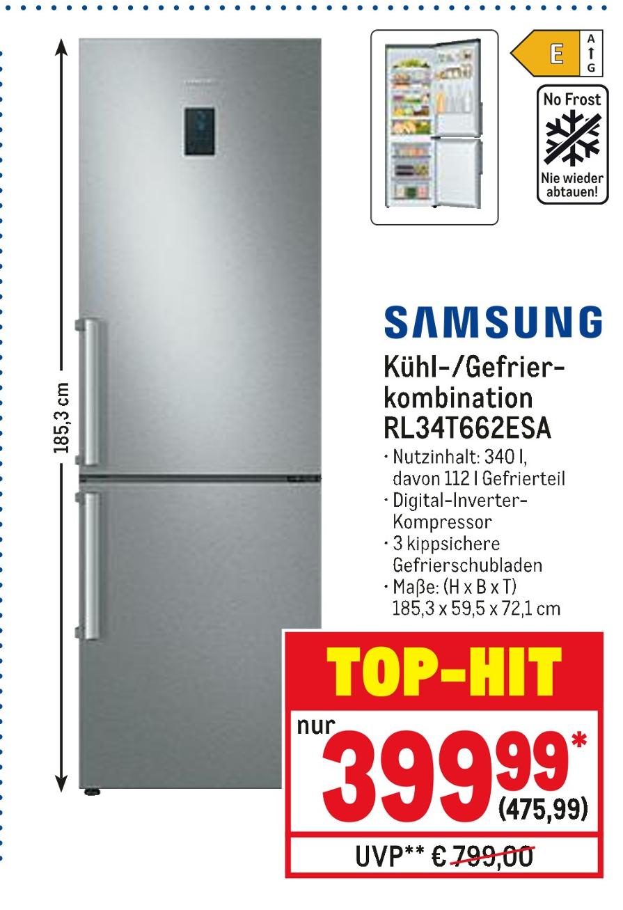 Metro Hamburg - Kühl-/Gefrierkombination RL34T662ESA Kühl-/Gefrierkombination RL34T662ESA Angebot bei Metro Hamburg im Prospekt Non-Food