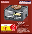 Raclette Gril 4 personnes - SEVERIN en promo chez Intermarché Cachan à 19,99 €