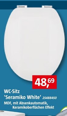 BAUHAUS Zülpich - WC-Sitz 'Seramiko White' WC-Sitz 'Seramiko White' Angebot bei BAUHAUS Zülpich im Prospekt "Handzettel KW 32"