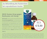 WICK Husten-Sirup gegen Reizhusten mit Honig bei LINDA Premiumapotheke im Prospekt "" für 9,49 €