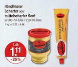 Scharfer oder mittelscharfer Senf im V-Markt Prospekt Scharfer oder mittelscharfer Senf von Händlmaier im aktuellen V-Markt Prospekt für 1,11 €