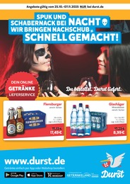 Durst.de Prospekt für Elmenhorst/Lichtenhagen mit 2 Seiten Durst.de Prospekt für Elmenhorst/Lichtenhagen: "Du bestellst. Durst liefert.", 2 Seiten, 25.10.2025 - 07.11.2025