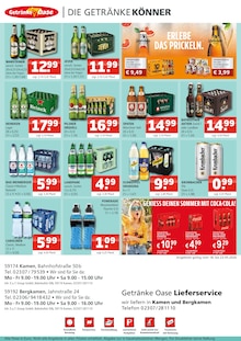 Coca Cola im Getränke Oase Prospekt "Aktuelle Angebote" mit 2 Seiten (Unna)