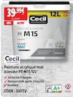 Peinture acrylique mat blanche PE M15 12L - CECIL PROFESSIONNEL en promo chez Screwfix Tremblay-en-France à 39,99 €