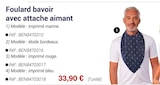 Foulard bavoir avec attache aimant à 33,90 € dans le catalogue Technicien de Santé