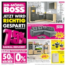 SB Möbel Boss Prospekt JETZT WIRD RICHTIG GESPART! mit 12 Seiten