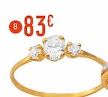 Promo Bague oxydes de zirconium, taille 54, or jaune 0,82 g à 83,00 € dans le catalogue E.Leclerc à Honfleur