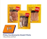 Hundesnacks Steak Fillets Ente und Fisch im Action Prospekt Hundesnacks Steak Fillets Ente und Fisch von Pinky im aktuellen Action Prospekt für 1,49 €