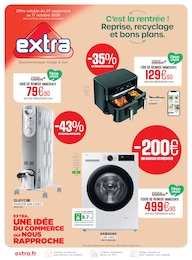 Prospectus Extra, "C'est la rentrée ! Reprise, recyclage et bons plans." à Saint-Fargeau et alentours, 8 pages, 07/09/2026 - 17/10/2026 Catalogue Extra "C'est la rentrée ! Reprise, recyclage et bons plans." à Saint-Fargeau et alentours, 8 pages, 07/09/2026 - 17/10/2026