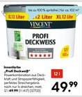 Innenfarbe „Profi Deckweiß“ im Hellweg Prospekt Innenfarbe „Profi Deckweiß“ von VINCENT im aktuellen Hellweg Prospekt für 49,99 €