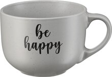 dm-drogerie markt Neubrandenburg - Kaffeebecher Jumbo 'be happy' grau Kaffeebecher Jumbo 'be happy' grau Angebot bei dm-drogerie markt Neubrandenburg im Prospekt Aktuelle Angebote