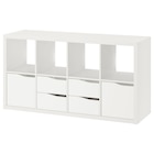 Regal mit 2 Türen 4 Schubladen/wellenförmig weiß 147x77 cm von KALLAX im aktuellen IKEA Prospekt für 119,99 €