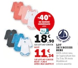 Lot de 3 bodies bébé - Petit Bateau en promo à 11,34 € chez Hyper U Lot de 3 bodies bébé - Petit Bateau dans le catalogue Hyper U