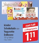 kinder Schokolade oder Yogurette Erdbeere bei famila Nordost im Munster Prospekt für 1,11 €