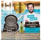 24 + 28 cm Edelstahlpfannen + Olivenöl bei V-Markt im Apfeltrach Prospekt für 59,99 €