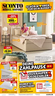 Aktueller Sconto SB Paderborn Prospekt Sconto SB Prospekt Paderborn "SCHÖN WOHNEN FÜR DEIN BUDGET" mit 8 Seiten