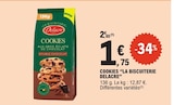 Cookies aux gros éclats de chocolat double chocolat - Delacre en promo chez E.Leclerc Cookies aux gros éclats de chocolat double chocolat - Delacre dans le catalogue E.Leclerc