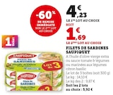 Filets de sardines - SAUPIQUET en promo chez Super U Antibes à 1,69 €