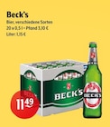 Bier im Angebot bei Getränke Hoffmann in Spremberg Bier Angebote von Beck’s bei Getränke Hoffmann Spremberg für 11,49 €