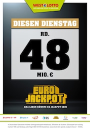 Westlotto Prospekt für Köln: "Diesen Dienstag rd. 48 Mio. €", 3 Seiten, 23.09.2024 - 24.09.2024