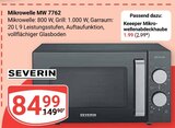 Mikrowelle MW 7762 im Angebot bei GLOBUS in Neustadt Mikrowelle MW 7762 Angebote von Severin bei GLOBUS Neustadt für 1,99 €