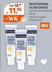 Ultra Sheer Sonnenschutzfluid von Neutrogena im aktuellen Müller Prospekt für 11,95 €