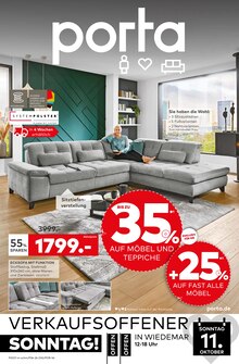 Couch im aktuellen porta Möbel Prospekt (Leipzig) Couch im porta Möbel Prospekt "Bis zu 35% auf Möbel und Teppiche" mit 16 Seiten (Leipzig)