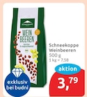 Weinbeeren von Schneekoppe für 3,79 € bei budni im Angebot Weinbeeren von Schneekoppe im aktuellen budni Prospekt