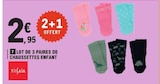 Lot de 3 paires de chaussettes enfant - TISSAIA dans le catalogue E.Leclerc