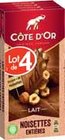 TABLETTES DE CHOCOLAT LAIT NOISETTES ENTIÈRES - CÔTE D'OR en promo chez Intermarché Périgueux à 13,75 €