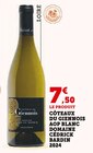 Promo Côteaux du Giennois AOP Blanc 2024 à 7,50 € dans le catalogue Hyper U à Avallon