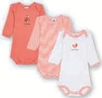 Lot de 3 bodies bébé - PETIT BATEAU en promo chez Super U Lot de 3 bodies bébé - PETIT BATEAU dans le catalogue Super U