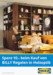 Aktueller IKEA Prospekt (Rieden, Mayen-Koblenz, 1 Seite zum blättern IKEA Prospekt Spare 10.- beim Kauf von BILLY Regalen in Holzoptik mit 1 Seite
