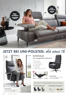 Sofa im Uni Polster Prospekt "Zeit für neue Lieblingsplätze" mit 16 Seiten (Essen)