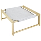 Promo Lit hamac pour animaux en pin et polyester beige/gris - 37x39xH.15cm à 22,99 € dans le catalogue Gifi à Villejust